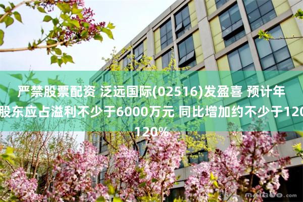 严禁股票配资 泛远国际(02516)发盈喜 预计年度股东应占溢利不少于6000万元 同比增加约不少于120%