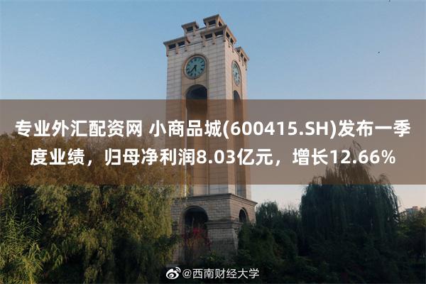 专业外汇配资网 小商品城(600415.SH)发布一季度业绩，归母净利润8.03亿元，增长12.66%