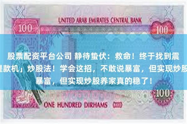 股票配资平台公司 静待蛰伏:救命!终于找到震荡行情里的「提款机」炒股法!学会这招,不敢说暴富,但实现炒股养家真的稳了!