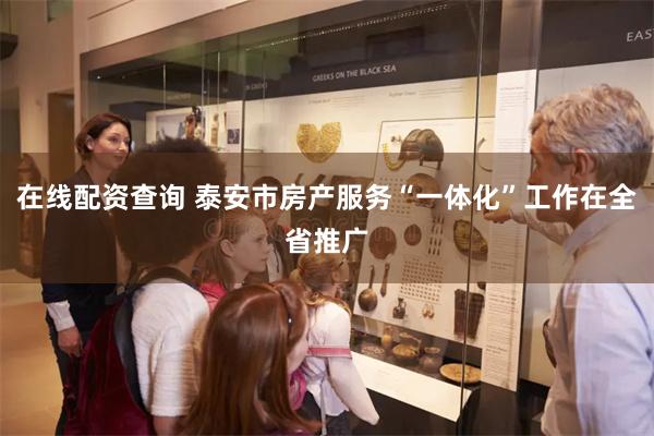在线配资查询 泰安市房产服务“一体化”工作在全省推广